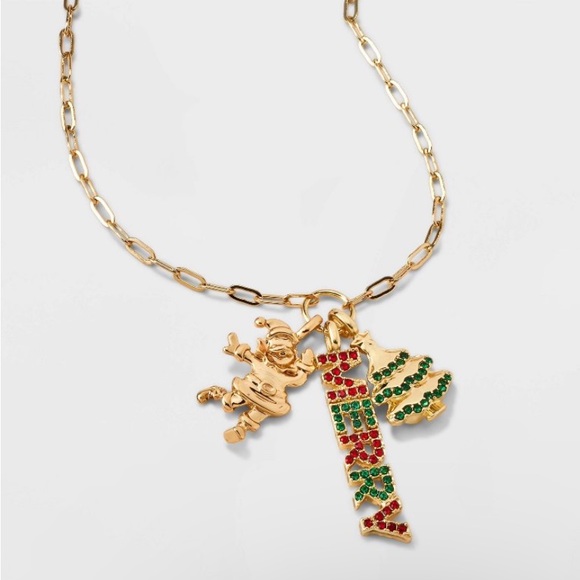 SUGARFIX by BaubleBar Joy to the World Joyful Merry Christmas Holiday Necklace - Picture 2 of 14